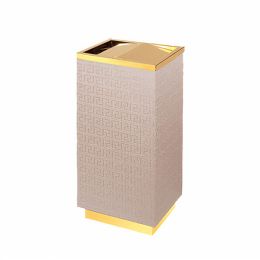 Thùng rác inox trang trí bọc giả da