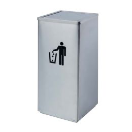 Thùng đựng rác inox trắng vuông nắp bập bênh