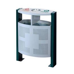 Thùng rác ngoài trời 2 ngăn đế cao