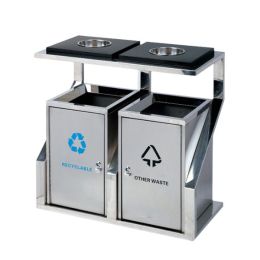 Thùng rác ngoài trời 2 ngăn 