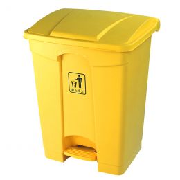 Thùng rác nhựa đạp chân màu vàng