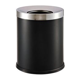 Thùng rác thép sơn đen nắp hở Ø25