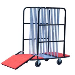 Xe đẩy mâm kính bàn tròn có cầu lên