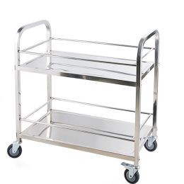 Xe đẩy thức ăn 2 tầng, kích thước xe đẩy thức ăn inox