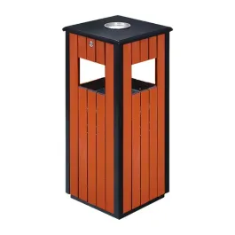 Thùng rác gỗ có gạt tàn thuốc