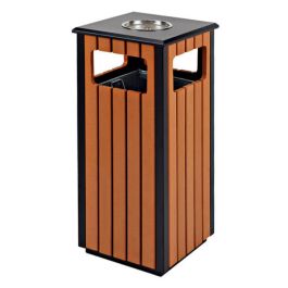 Thùng rác gỗ có gạt tàn thuốc