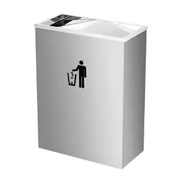 Thùng rác inox chữ nhật nắp bập bênh