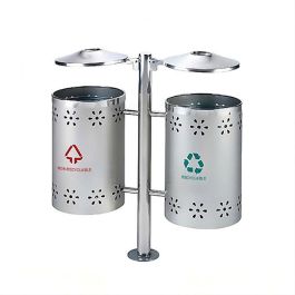Thùng rác inox treo đôi ngoài trời 