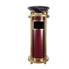 Thùng rác inox mạ vàng có khay thủy tinh