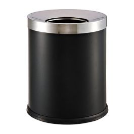 Thùng rác thép sơn đen nắp hở Ø25