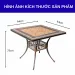 Kích thước bàn nhôm đúc vuông