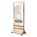 Bảng standee ngoài trời có bánh xe inox vàng