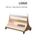 Bảng standee ngoài trời có bánh xe inox vàng