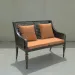 Ghế nhôm đúc dạng sofa kèm nệm