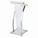 Bục phát biểu sơn trắng viền inox trắng