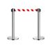 Cột chắn inox dây trắng kẻ đỏ