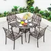 Bộ bàn ghế nhôm đúc sân vườn họa tiết hoa sen