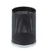 Sọt rác văn phòng thép sơn đen viền inox trắng