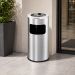 Thùng đựng rác inox có gạt tàn tròn Ø30cm