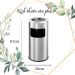 Thùng đựng rác inox có gạt tàn tròn Ø30cm