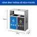 Thùng phân loại rác 2 ngăn inox