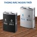 Thùng rác 2 ngăn ngoài trời bằng thép
