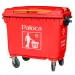 Thùng rác nhựa HDPE 660L màu đỏ