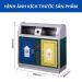 Kích thước thùng rác 2 ngăn bằng thép