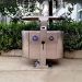 Thùng rác đôi ngoài trời bằng inox