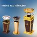 Thùng rác giả da có khay thủy tinh