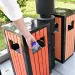 Thùng rác gỗ có gạt tàn thuốc