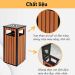 Thùng rác gỗ có gạt tàn thuốc