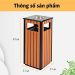 Thùng rác gỗ có gạt tàn thuốc