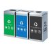Thùng rác inox 3 ngăn ngoài trời