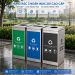 Thùng rác inox 3 ngăn ngoài trời