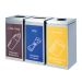 Thùng rác inox 3 ngăn ngoài trời