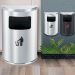 Thùng rác inox hình bán nguyệt