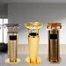 Thùng rác inox bọc giả da khay thủy tinh