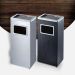 Thùng rác inox hình chữ nhật có gạt tàn