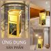 Thùng rác inox mạ vàng đá hoa cương