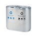 Thùng rác inox nắp lật phân loại 2 ngăn