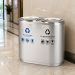 Thùng rác inox nắp lật phân loại 2 ngăn