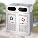 Thùng rác inox ngoài trời có gạt tàn