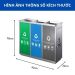 Thùng rác inox phân loại 3 ngăn