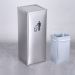 Thùng rác inox trắng vuông nắp bập bênh