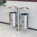 Thùng rác inox treo đôi ngoài trời 
