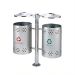 Thùng rác inox treo đôi ngoài trời 