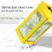 Thùng rác inox vàng giả đá hoa cương xanh