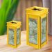 Thùng rác inox vàng giả đá hoa cương xanh