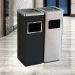 Thùng rác inox vuông có gạt tàn